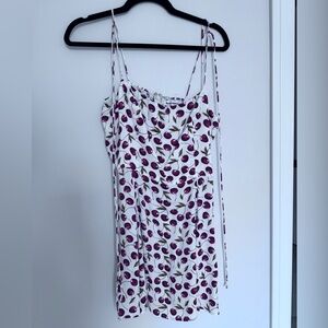 Reformation Tie Shoulder Dress - Cherry Print - US 8